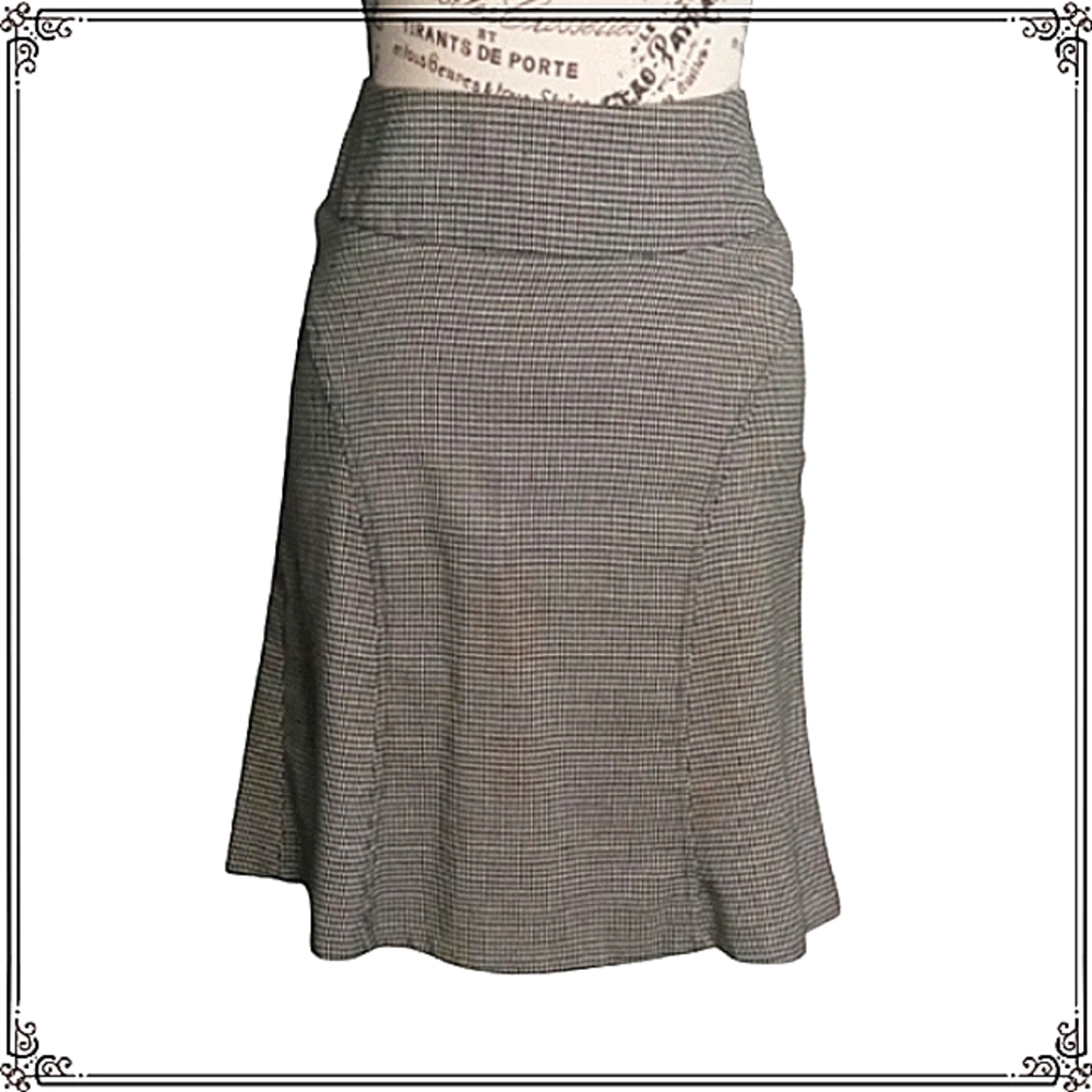 Retro Y2K A Line Pin Check Knee Length Skirt Size Sm